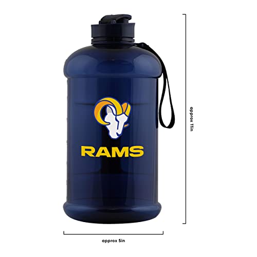 Foco Los Angeles Rams Nfl Large Team Color Clear Sports Bottle #TOP4