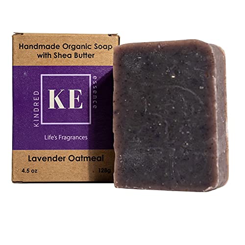 Lavender Oatmeal Exfoliating and Moisturizing Natural Organic Shea Butter Soap Bar - Handmade