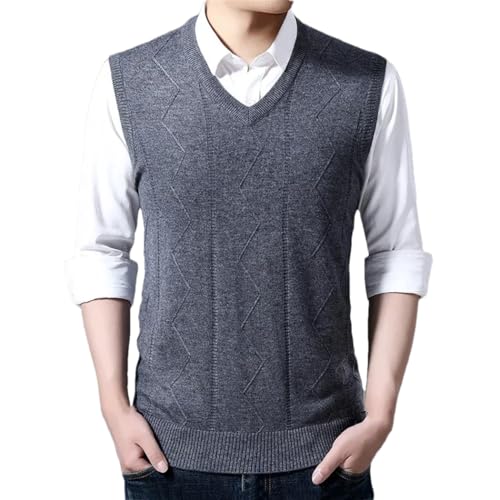 Men's Slim Fit V-Neck Sweater Vest Sleeveless Pullover Knit Soft Solid Color Casual Knitwear Short Style Tops