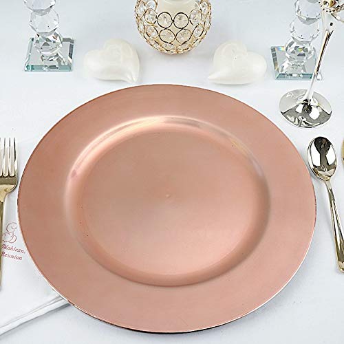 Balsa Circle 6 pcs 13-Inch Blush Round Charger Plates - Dinner Wedding Supplies for all Holidays Decorations