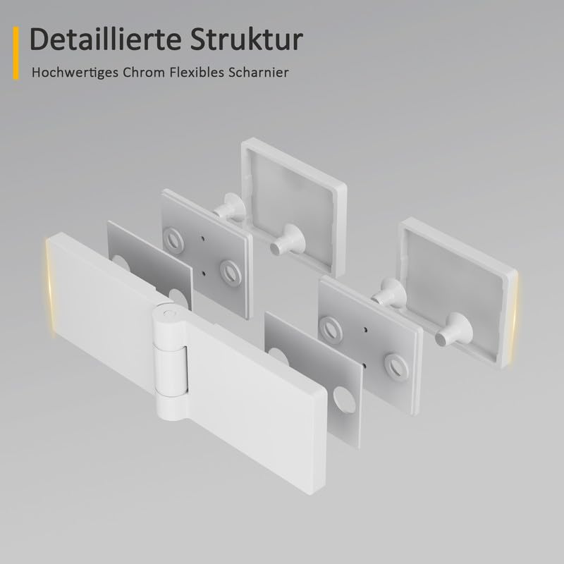 Goezes Duschwand für Badewanne 3-teilig 120x140cm Weiß Duschabtrennung, Faltbar Glas Duschtrennwand aus 6mm ESG Sicherheitsglas mit Nano beschichtung, Weiß Badewannenaufsatz Trennwand