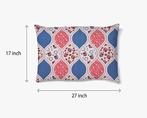 Image of Filymore Floral Printed Pillow Covers | Made with Pure Microfiber Soft & Skin Friendly Pillow Cases | Size (17 x 27 inch, Off White) Set of 2