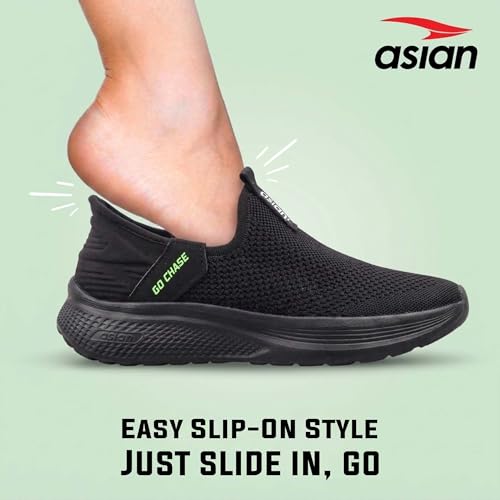 Image of ASIAN Wonderwalk-34 Men's Walking Shoes with Breathable Knit Upper, Ultra-Light EVA Sole, Cushioning Sole & Slip-On Comfort