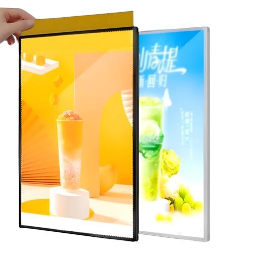 Insegna luminosa a LED, cornice pubblicitaria da parete, per ristoranti, cornice luminosa a LED illuminata, negozi, bar black A4