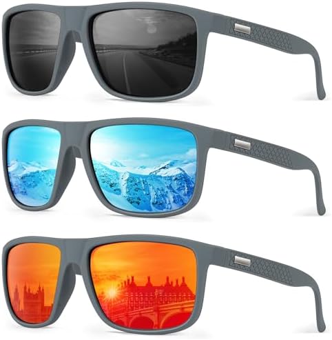 Sunglasses-for-Men Polarized Mens Sunglasses: Retro Sun glasses with UV Protection for Driving Fishing Golf