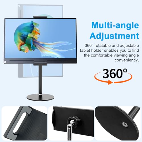 Image of ZORBES Telescopic Monitor Stand for 17.3'' Monitors and Below, Height Adjustable (8.8-16.9 inch), 360 Rotatable Metal Desk Stand
