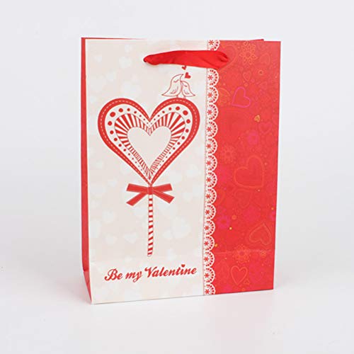 Amosfun 4 peças de sacos de papel com amor no coração Bolsa prática de armazenamento portátil Bolsa
