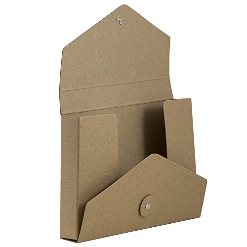Jam Paper Kraft Portfolio With Button And String Tie Closure - Video Size - 5 1/2 X 8 1/2 X 1 - Natural Recycled - Sold Individually #TOP4
