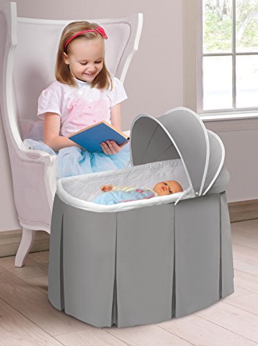 Badger Basket Toy Doll Bed With Rocking Base And Storage Basket For 20 Inch Dolls - White/Gray #TOP1
