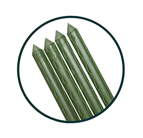 HERSIG - Tutores para Plantas de Hierro Plastificado de 120 cm 9mm - Pack de 10 Tutores de Hierro de Color Verde