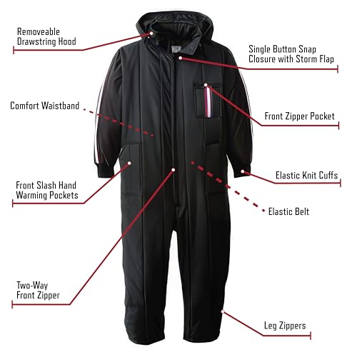 Rothco Insulated Ski and Rescue Suit – One Piece Jumpsuit for Cold Winter Weather – Waterproof Snowsuit with Removeable Hood – XL - Thumbnail 2