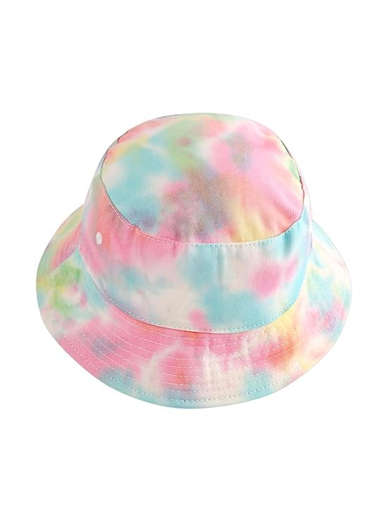 Kids Unisex Pink & Blue Color Tie & Dye Bucket Hat for Boys & Girls Age 8 to 14 Year (Pink)-image-46