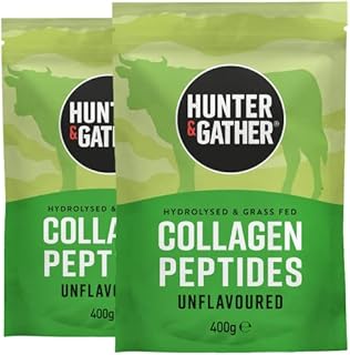 Bovine Collagen Powder 2 x 400g - Pure Unflavoured Premium Hydrolysed Bovine Collagen Peptides Powder for Hair Skin Nails Muscles (100% Recyclable Resealable Pouch)