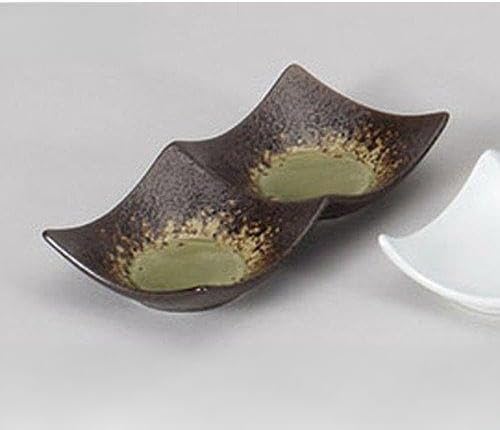 Set of 3, Condiment Dish, Teesenhana Sunflower Shaped 2 Planks (Large) [6.9 x 3.4 x 1.4 inches (17.5 x 8.6 x 3.5 cm)] [Restaurants, Ryokan, Japanese Tableware, Restaurants, Commercial Use, Tableware]