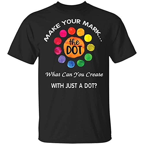 Camiseta con texto en inglés "Happy The International Dot Day 2020", regalo con texto en inglés "Make Your Mark", camiseta informal para hombre, Negro, L