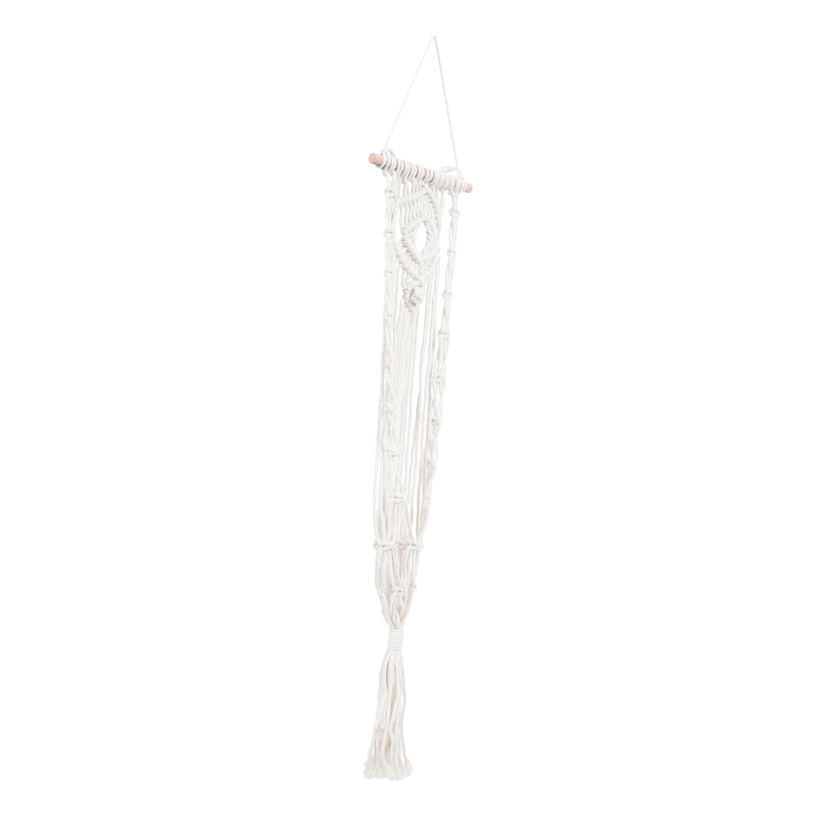 HEMOTON 3 Pièces Panier Suspendu en Corde de Coton cintres pour Plantes d'intérieur Cintre en macramé Usine Panier en Corde de Coton Fronde tissée à la Main Bambou Beige