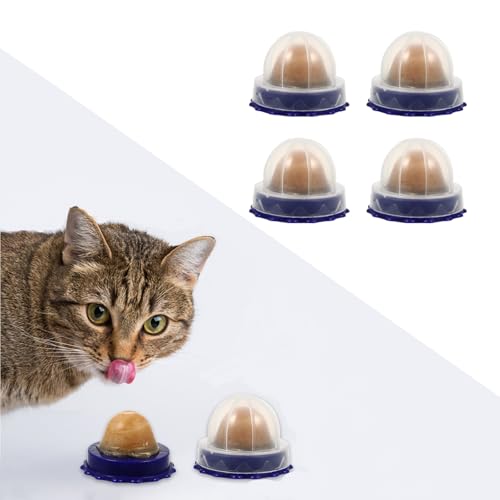 balacoo Catnip Candy Ball 4-Pack Lickable Cat Energy Treats Interactive Healthy Snacks for Cats Tongue Exercise and Play Support