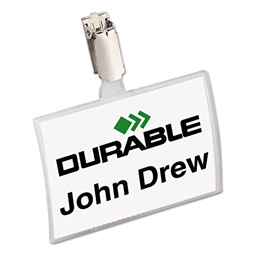 Durable 821619 Namnskylt CLICK FOLD med clips 54x90mm, transparent, 25 stycken