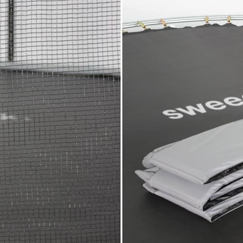 Trampoline de jardin 3m Mars sécurisé avec filet de protection gris - 5