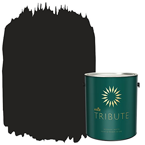KILZ TRIBUTE Interior Matte Paint and Primer in One, 1 Gallon, Deep Onyx
