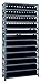 Quantum Storage 1275-100BK Steel Shelving Unit with 4" Shelf Bins, 12" D x 36" W x 75" H, Black