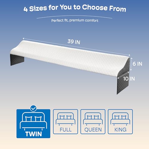 Image of Simpledad Twin Size Wedge Pillow Headboard for Bed Gap Filler, Bed Wedge Pillow for Headboard Gap (0-8 inch) Ergonomic Mattress Wedge Gap Filler for Stop Pillows, Phones & Items Falling Down(39 inchX10 inchX6 inch)