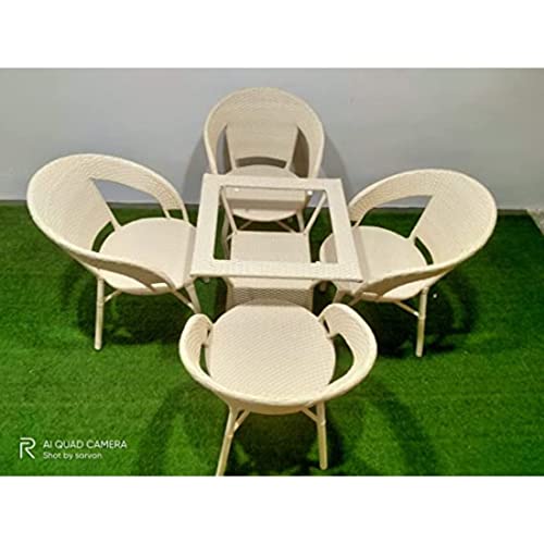 Image of Indiid Homes D-12 Outdoor Indoor Living Room Garden| Chair Table Set 4+1 (4 Chair + 1 Table)| Furniture Set| Coffee Chair Table Set| Powder Coated|