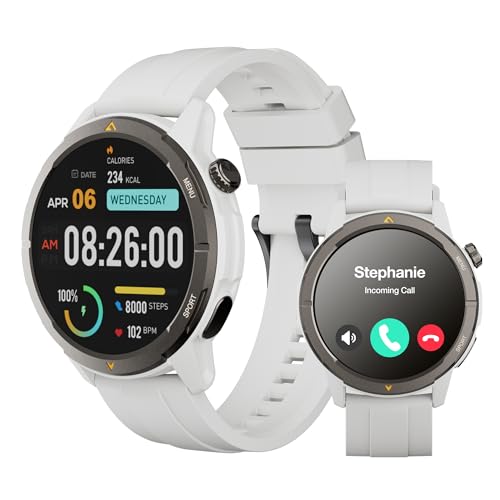 AGM Legion Smartwatch Uomo Donna, Orologio Intelligente Fitness con GPS/Chiamate Bluetooth, Impermeabile 5 ATM/Display AMOLED 1,43/Monitoraggio Salute/100+ Modalità Sportive/300 mAh Batteria/Grigio