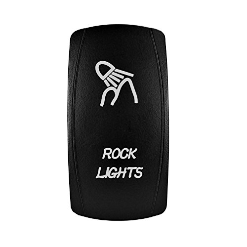 Stvmotorsports 5 Pin Laser Led Light Rock Lights Toggle Rocker Switch 20A 12V On-Off Spst Waterproof (Blue) #TOP2
