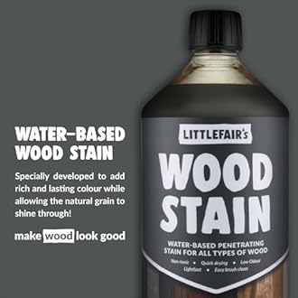 Littlefair's Wood Stain Water-Based - (French Oak) – Non-Toxic, Eco-Friendly & Quick Drying - Easy-to-Apply, Concentrated Formula for All Wood Types – 250ml
