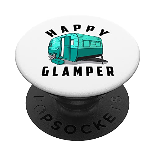 Happy Glamper | Regalo de camping lujoso y fresco PopSockets PopGrip Intercambiable