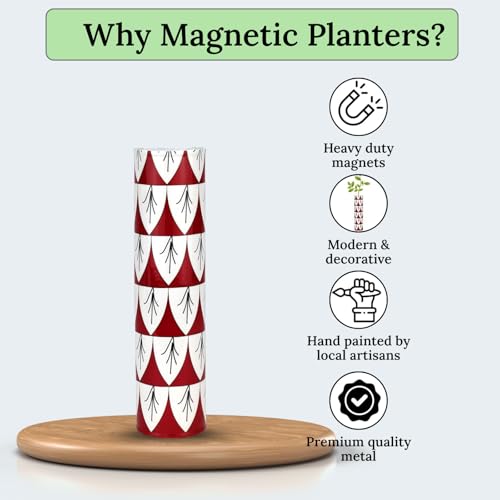 Image of Magnetix Magnetic Planters - Stylish Mini Fridge Planters for Indoor Plants, Creative Space-Saving Green Decor for Home, Kitchen & Office (Chroma Patch)