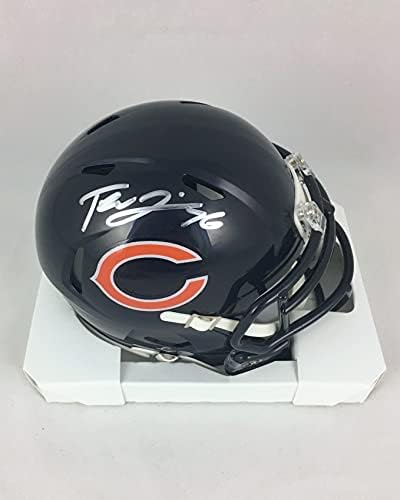 Teven Jenkins Signed Autographed Chicago Bears Blue Speed Mini Football Helmet with Beckett COA