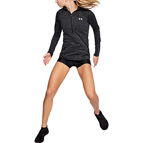 Under Armour Women's Tech Twist ½ Zip Long Sleeve Pullover , Black (001)/Metallic Silver , Small