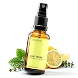 NAKURA® Bio Raumspray Zitrone–Thymian 30 ml – Duftspray mit ätherischen Ölen – Lufterfrischer für Küche, Bad & Büro – 100% naturrein, ohne synthetische Duftstoffe – Reisegröße