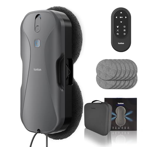 tuntun W12pro Fensterputzroboter,4-Wege-Doppeldüsensystem,5300Pa Elektrischer Fensterputzer,Intelligente Wegplanung,Integrierte Aufbewahrungsbox,Für Glatte Oberflächen geeignet