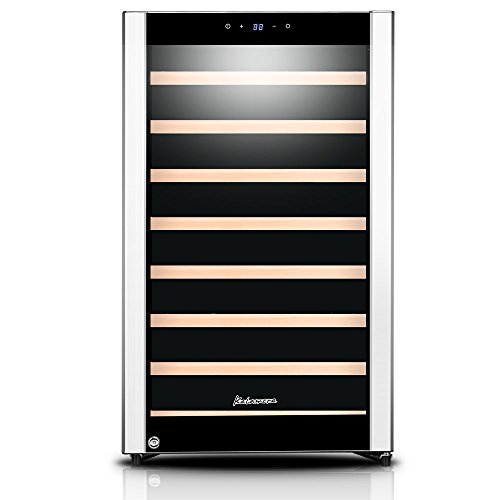 KRC-52SZF Ein Temperaturzone weinkühlschrank Weinflaschen Kühlschrank für bis zu 52 Flaschen Temperaturzonen 5-18°C，120 Liter, LED