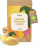 Ingwer Shot mit Kurkuma (300 Portionen = XXL Vorratspackung) hochdosiertes Ingwer Shot Pulver aus Bayern (300 Gramm)