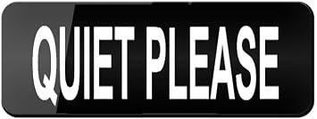 Unisex Acrylic Sign - Quiet Please - With Graphical Symbols And Strong Adhesive Tape For Door Or Wall 10" X 3" Outdoor Signs Acrylic Design Plate