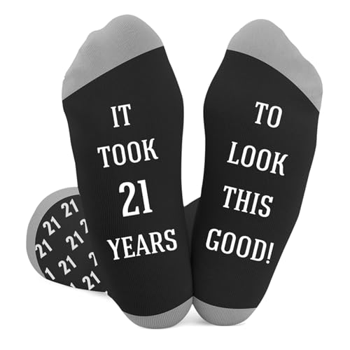 fiszdovb 21st Birthday Gifts for Men,Funny 21st Birthday Gifts for Him Son Grandson,Novelty Socks Presents Ideas for 21 Year Old Male Boy Boyfriend Brother Friend Nephew Uncle Age 21 Gift