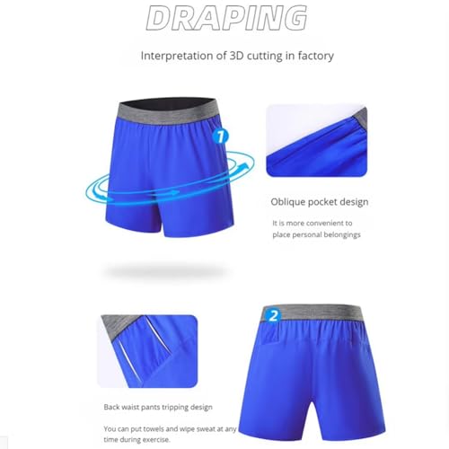 Shorts deportivos hombre azul claro talla XL miniatura 5