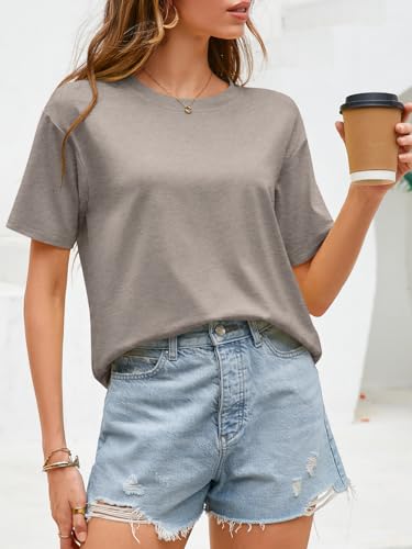 Image of UNCLECAT Womens Short Sleeve Crop Tops Summer Basic Cropped T Shirts | Workout,Casual,Crew Neck Tee,Boxy Loose Fit,Cotton Trendy Clothes