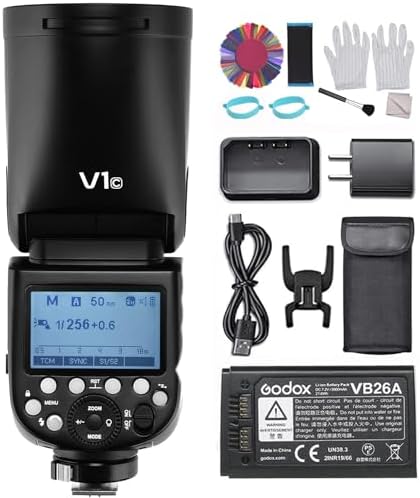 Flash Testa Rotonda Canon Flash Godox V1-C Per Canon - Testa Rotonda, TTL, HSS, 2.4G Wireless, Batteria Agli Ioni Di Litio, 76Ws Godox Sony
