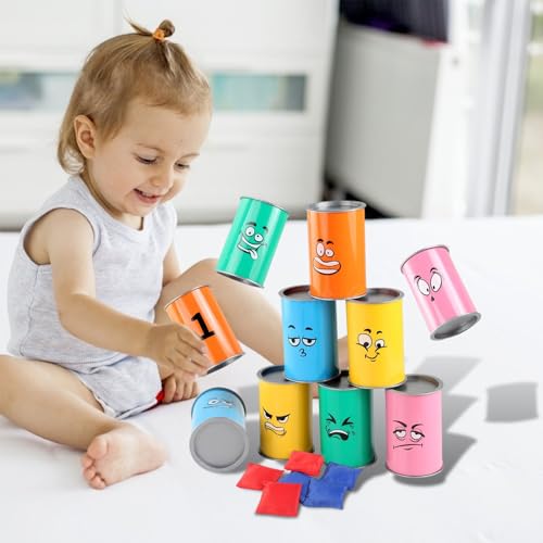 Jeu de lancer de pouf avec structure robuste et cibles de précision pour extérieur
