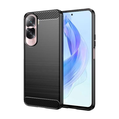 Case for Honor 90 Lite,Honor X50i Case,TPU Carbon Fiber Soft Silicone Bumpers Protective Cover Anti-Scratch Shockproof Heavy Duty Phone Case for Huawei Honor X50i 5G/Honor 90 Lite 5G (Lasi Black)