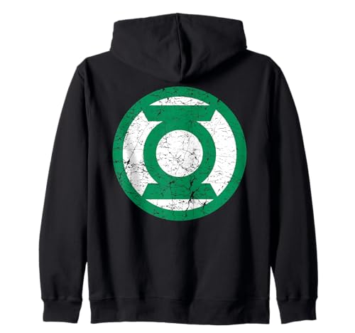 Image of DC Green Lantern Logo Distressed Zip Hoodie