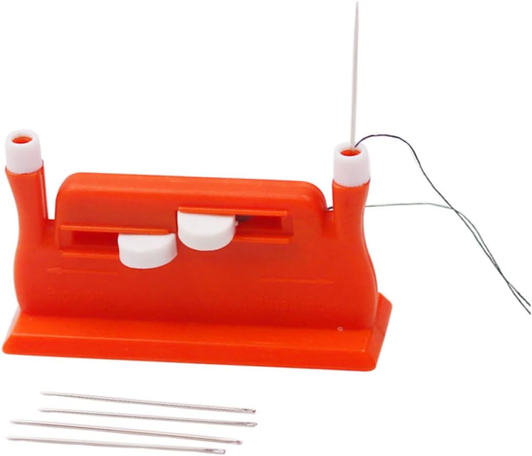 VOSAREA 2Pcs Double-Head Needle Threader Tool for Sewing Red Threading Device for Home and Crafting Automatic Plastic Threading Guide Easy to Use Needle Eye Threader