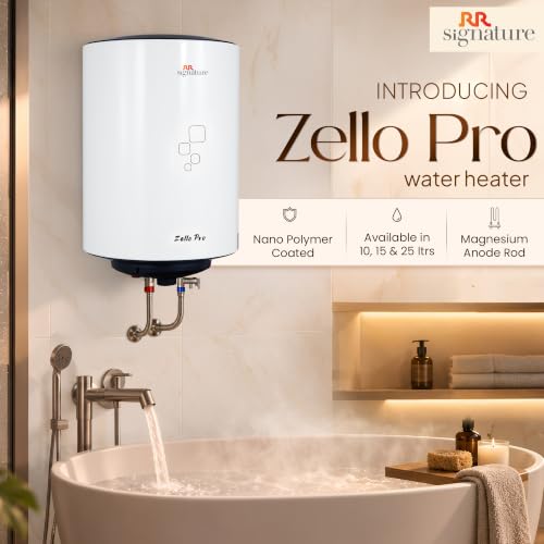 Image of RR Signature Zello PRO 25L Star Rated Storage Water Heater for Home | 8 Bar, Suitable for High Rise | Thermal Cutout | Safety Valve 2 Yr Warranty on Product & 5 Yr on Tank by RR