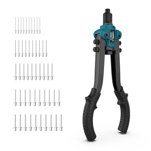 Koratikth Professional Rivet Gun Kit, Heavy Duty Rivet Gun Tool for Metal, Gutter & Automotive