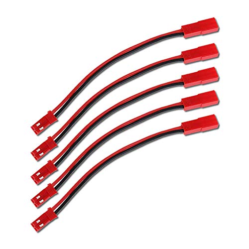VUNIVERSUM 4 cables alargadores JST BEC de 2 pines, 30 cm, conector hembra hembra macho 20AWG para batería Lipo 1S 2S de Mr. stecker Modellbau®